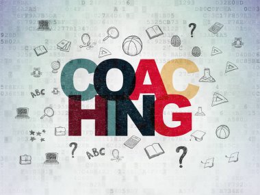 Kavram öğrenme: dijital veri kağıt arka plan üzerinde koçluk