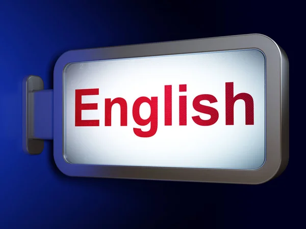Концепция обучения: английский язык на рекламном щите — стоковое фото