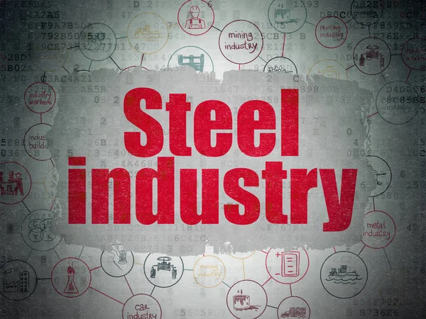 Manufacuring koncept: ocelářský průmysl na digitální Data papírové pozadí — Stock fotografie