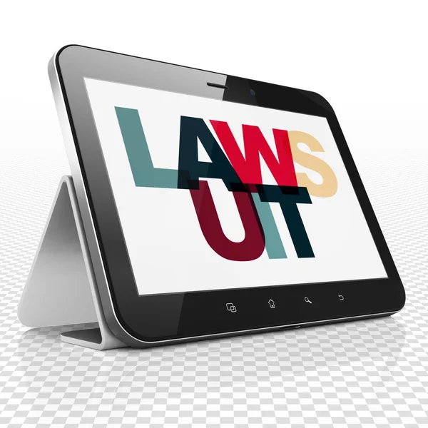 Law concept: Tablet Computer with Lawsuit on  display