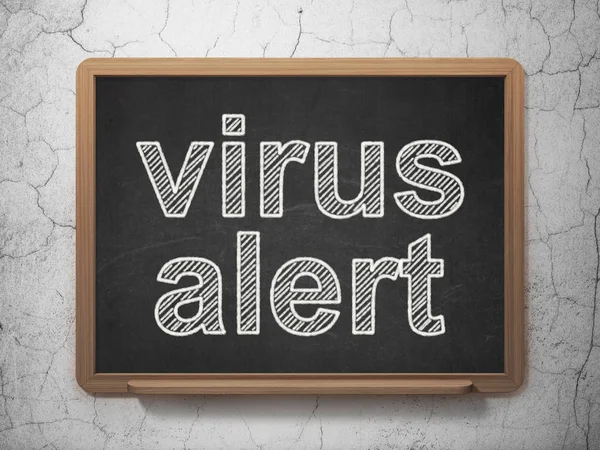 Konsep keamanan: Virus Alert pada latar belakang papan tulis — Stok Foto