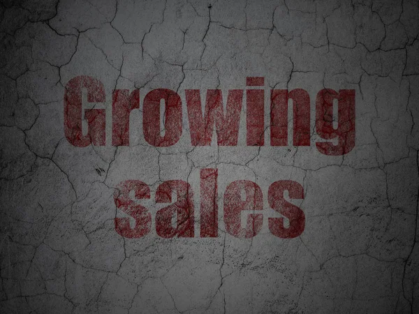 Business concept: Crescere le vendite su sfondo grunge wall — Foto Stock