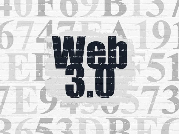 Концепція веб-розробки: Web 3.0 на тлі стіни — стокове фото