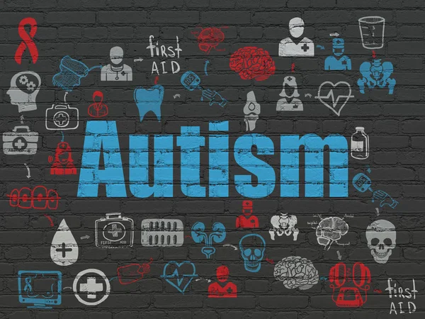 Health concept: Autism on wall background