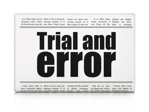 Concetto scientifico: il titolo del giornale Trial And Error — Foto Stock