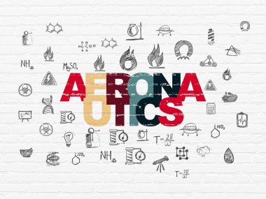 Bilim kavramı: Havacılık duvar arka plan üzerinde