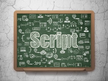 Veritabanı kavramı: okul yönetimi arka plan üzerinde Script