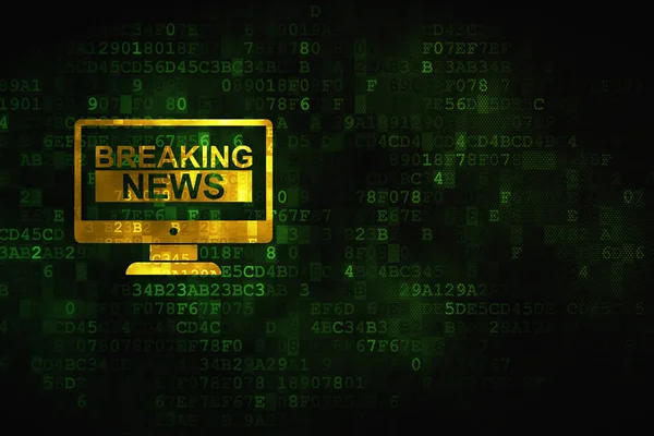 Nieuws-concept: Breaking News On Screen op digitale achtergrond — Stockfoto