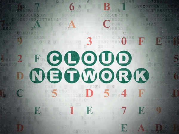 Bulut bilgi işlem kavramı: dijital veri kağıt arka plan bulut ağda — Stok fotoğraf