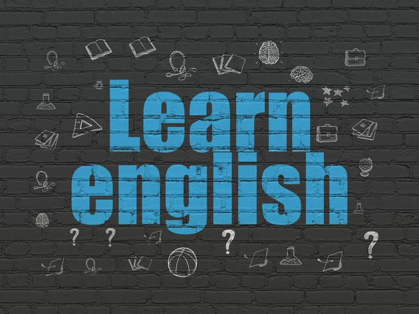 Onderwijs concept: Engels leren op muur achtergrond — Stockfoto