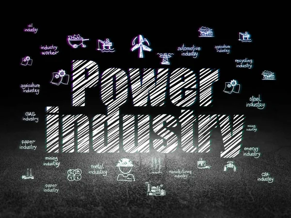 Industrie concept: energie-industrie in de donkere kamer grunge — Stockfoto