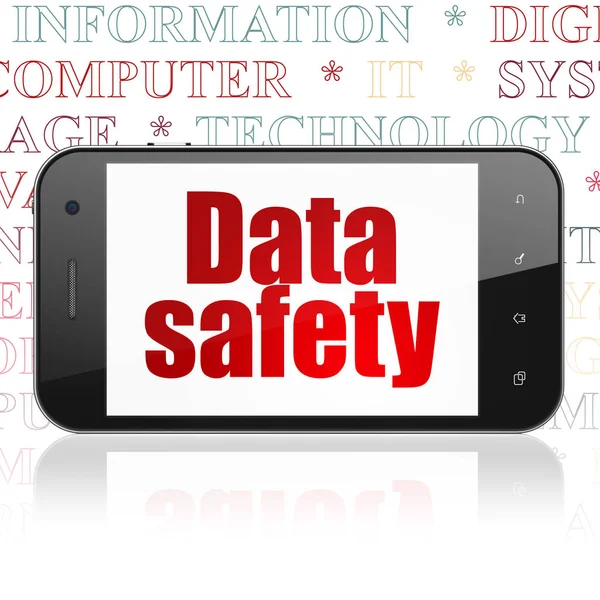 Veri kavramı: veri güvenliği ekranda ile Smartphone — Stok fotoğraf