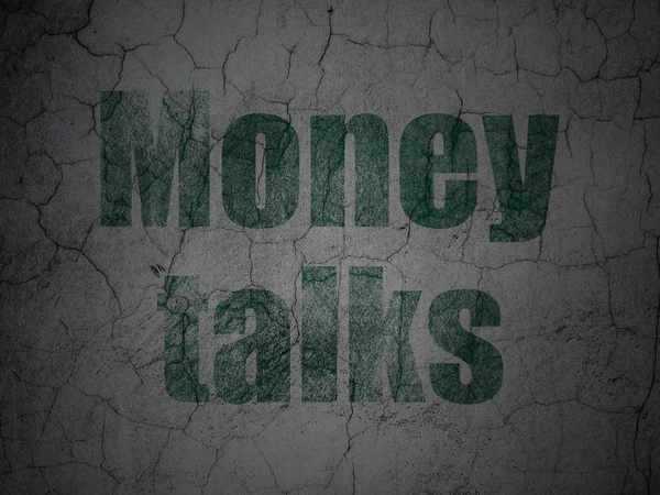 Concept d'entreprise : Money Talks sur fond de mur grunge — Photo