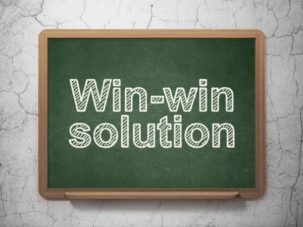 Concepto de negocio: Solución Win-win en el fondo de pizarra —  Fotos de Stock