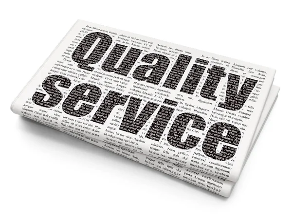 Geschäftskonzept: Qualitätsservice auf Zeitungshintergrund — Stockfoto