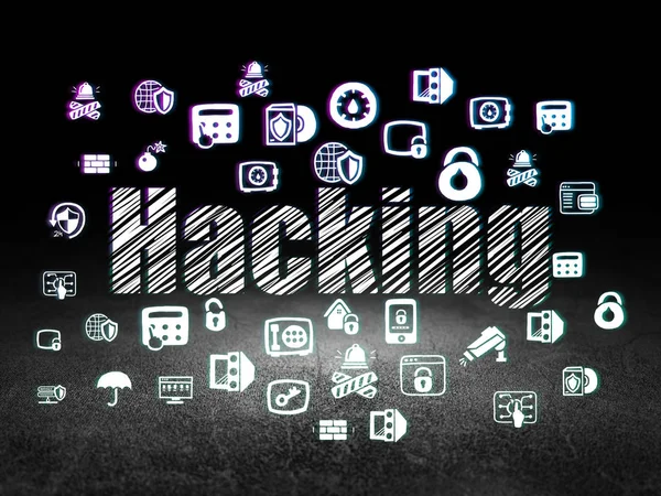 Koruma kavramı: grunge karanlık odada Hacking