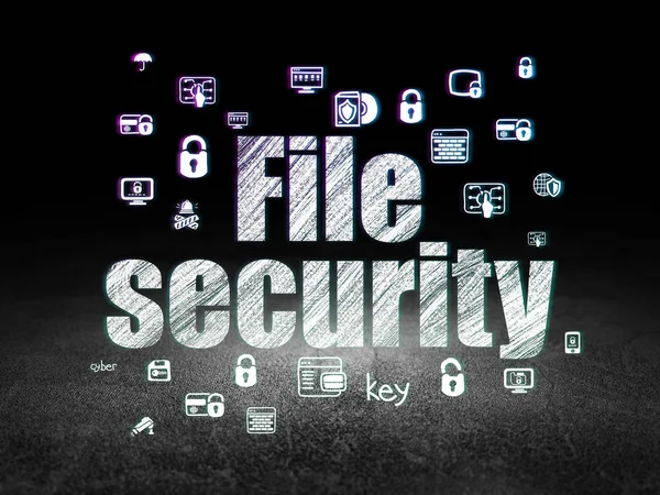 セキュリティの概念: グランジ暗い部屋でファイルのセキュリティ — ストック写真