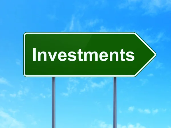 Banking konceptet: investeringar på väg logga bakgrund — Stockfoto