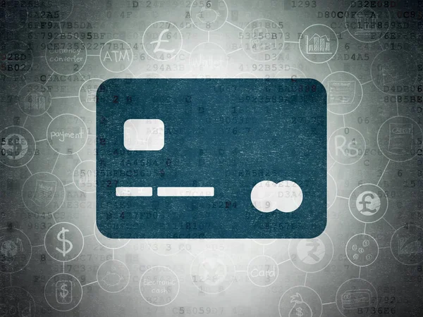 Concetto bancario: carta di credito su sfondo Digital Data Paper — Foto Stock