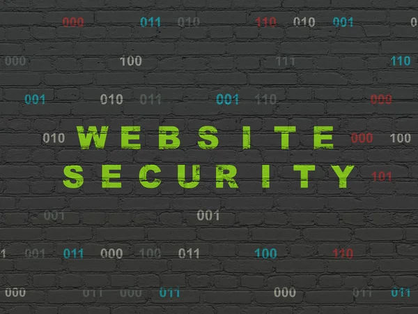 Web デザイン コンセプト: 壁の背景のウェブサイトのセキュリティ — ストック写真