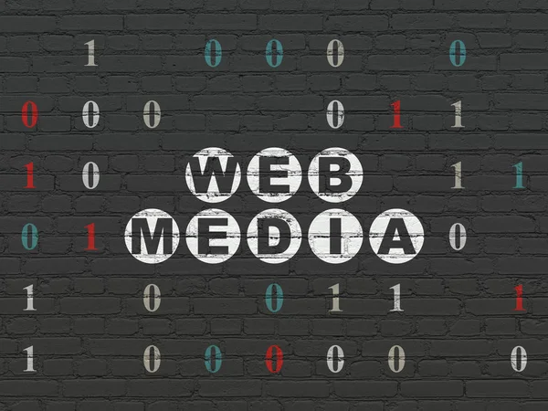 Conceito de Web design: Web Media no fundo da parede — Fotografia de Stock