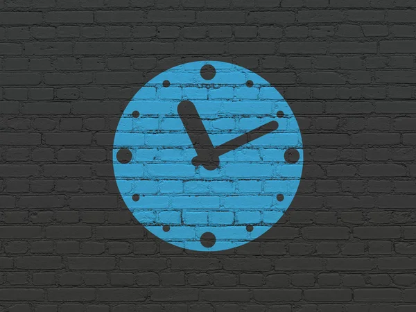 Conceito de tempo: Relógio no fundo da parede — Fotografia de Stock