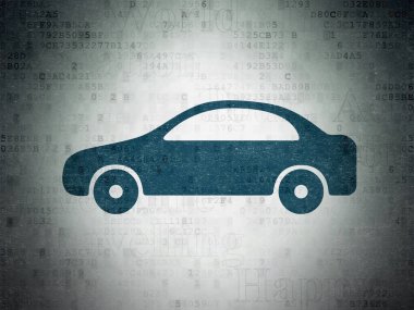 Tatil kavramı: dijital veri kağıt arka plan üzerinde araba