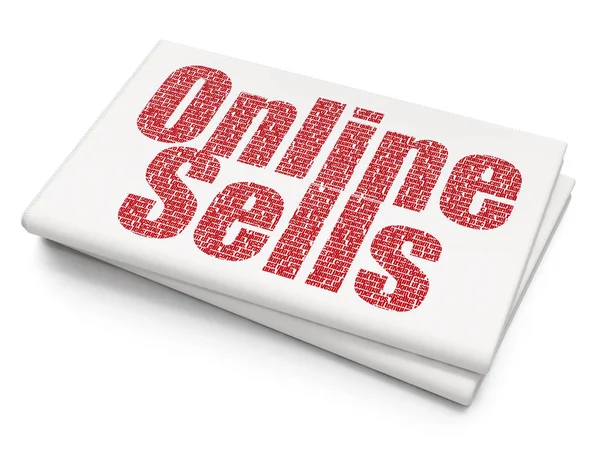 Marketing concept: Online verkoopt op lege krant achtergrond — Stockfoto