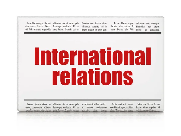 Політичну концепцію: газеті заголовок міжнародних відносин — стокове фото
