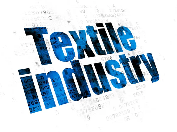 Concepto de industria: Industria textil sobre fondo digital — Foto de Stock