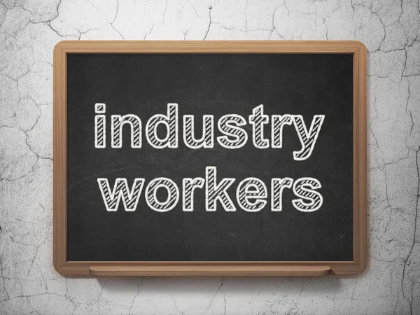 Branchenkonzept: Industriearbeiter auf Kreidetafel — Stockfoto