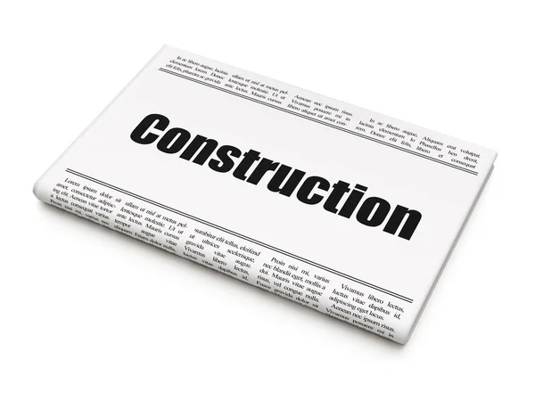 Building construction concept: newspaper headline Construction — Stock Photo, Image