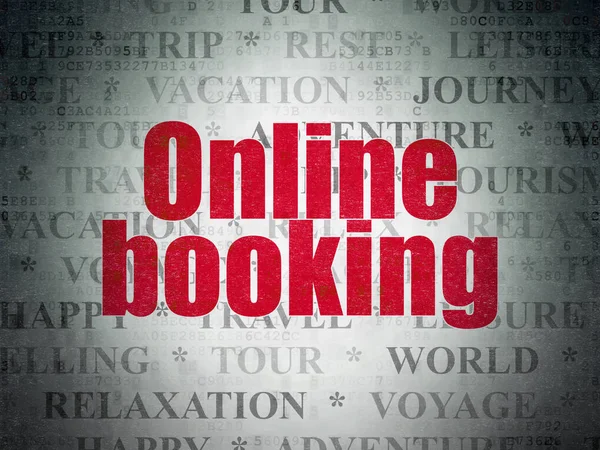 Concetto turistico: prenotazione online su sfondo Digital Data Paper — Foto Stock