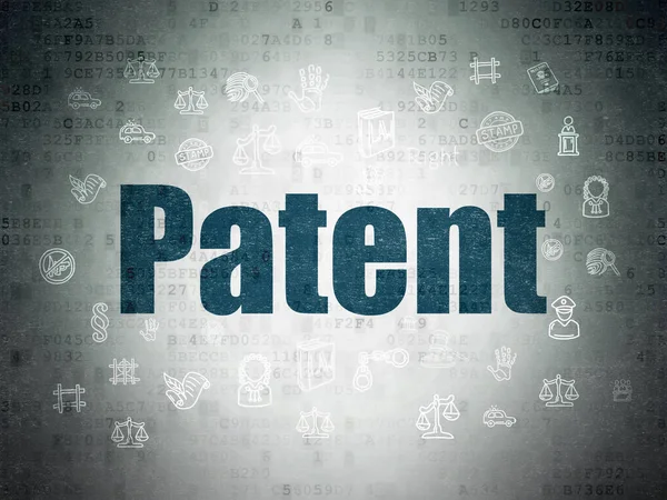 Rechtskonzept: Patent auf digitalem Datenpapier Hintergrund — Stockfoto