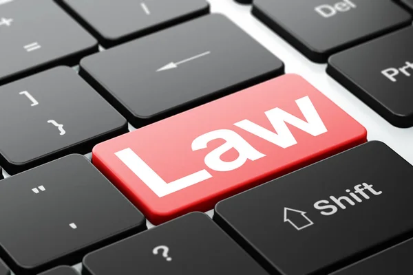 Law concept: Law on computer keyboard background — Stock Photo, Image