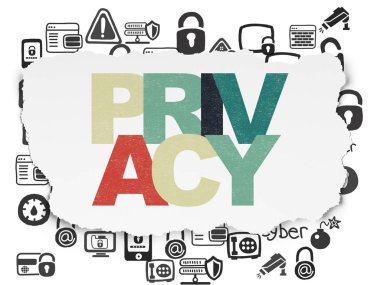 Güvenlik kavramı: gizlilik yırtılmış kağıt arka plan üzerinde