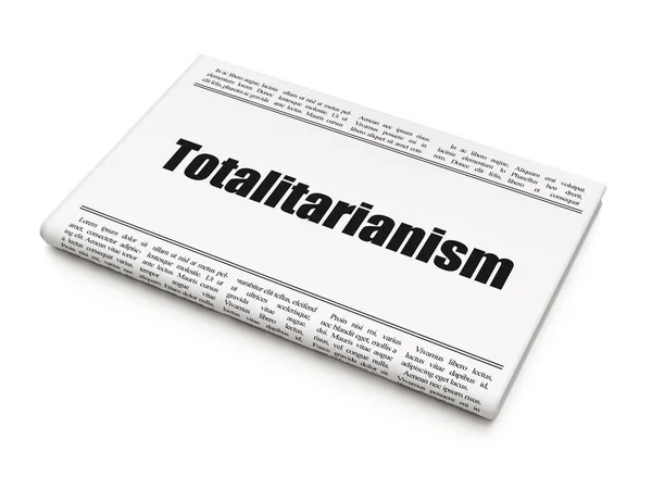 Concetto politico: titolo del giornale Totalitarismo — Foto Stock