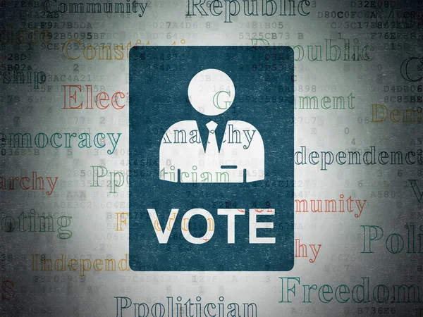 Concept politique : Vote sur les données numériques Contexte du papier — Photo