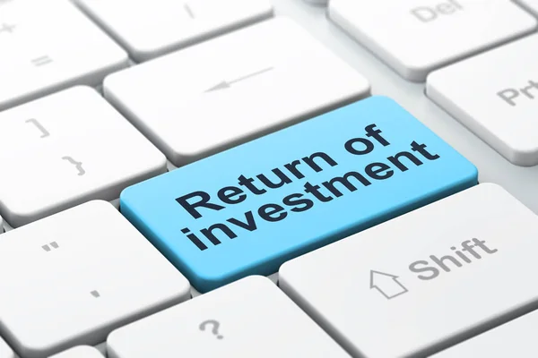 Business concept: Return of Investment on computer keyboard background — Stock Photo, Image