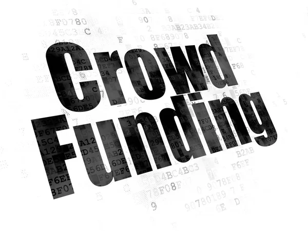 Concetto di finanza: Crowd Funding su sfondo digitale — Foto Stock