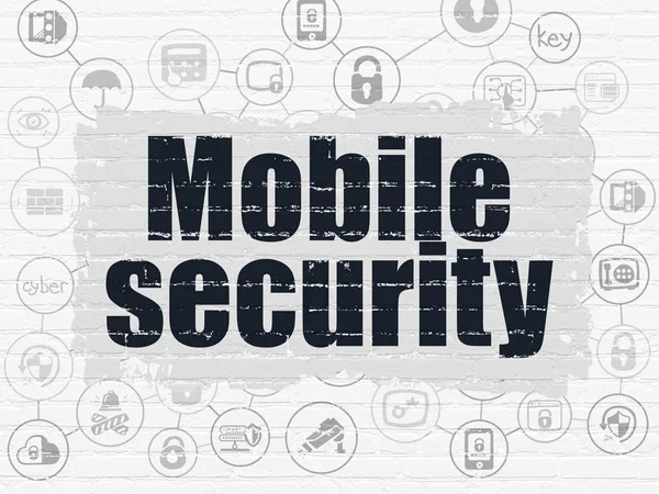 Safety concept: Mobile Security on wall background — Stock Photo, Image