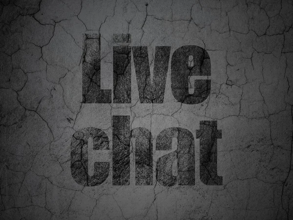 Concept de développement Web : Live Chat sur fond de mur grunge — Photo