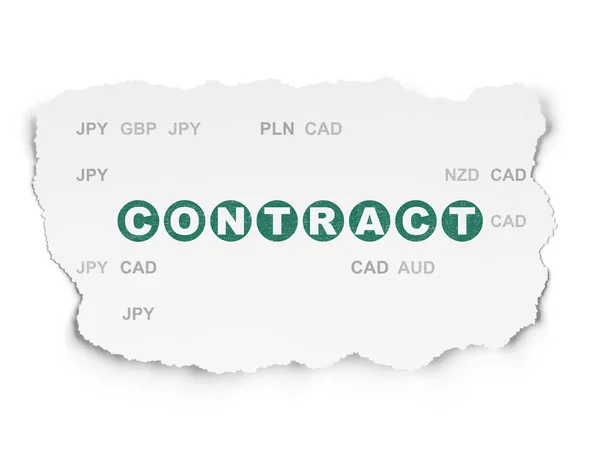 Finance concept: Contract on Torn Paper background