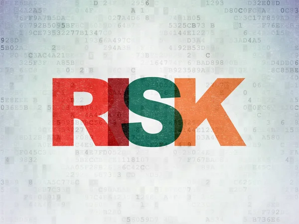 Finanzierungskonzept: Risiko auf digitalem Datenpapier — Stockfoto