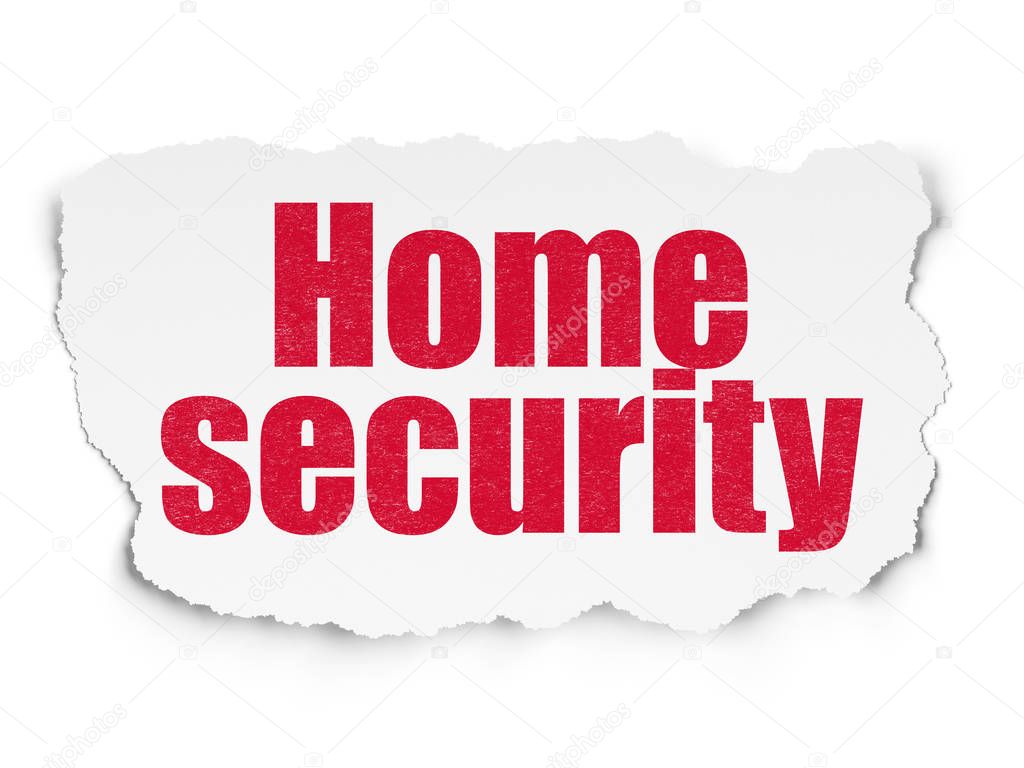 Security concept: Home Security on Torn Paper background