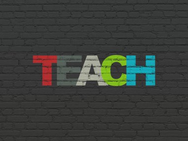 Eğitim kavramı: duvar arka plan üzerinde öğretmek