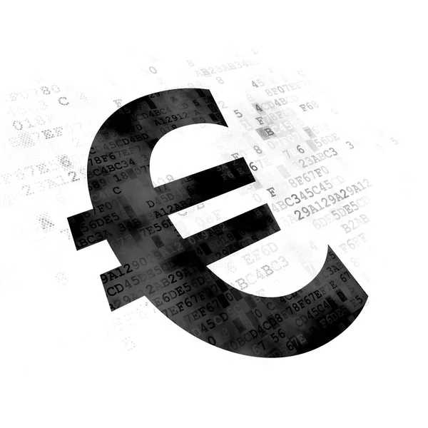 通貨の概念: デジタル背景にユーロ — ストック写真