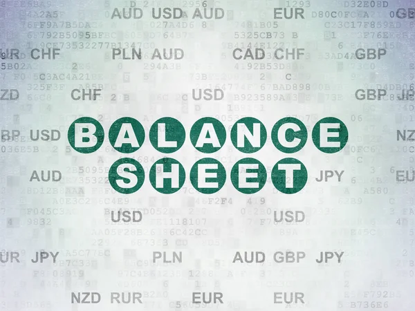 Conceito de dinheiro: Balanço sobre fundo de papel de dados digitais — Fotografia de Stock