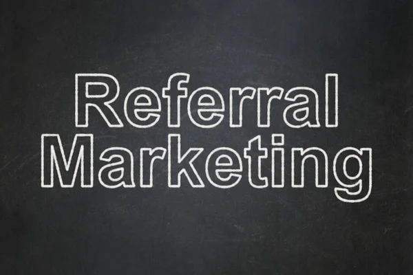 Marketing concept: Referral Marketing on chalkboard background — Stock Photo, Image