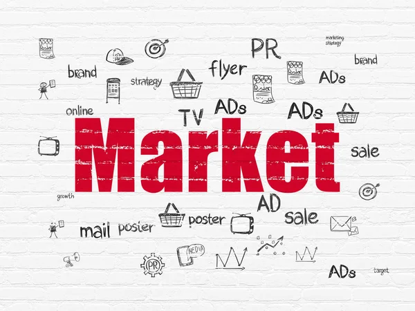 Pazarlama kavramı: duvar arka plan piyasada